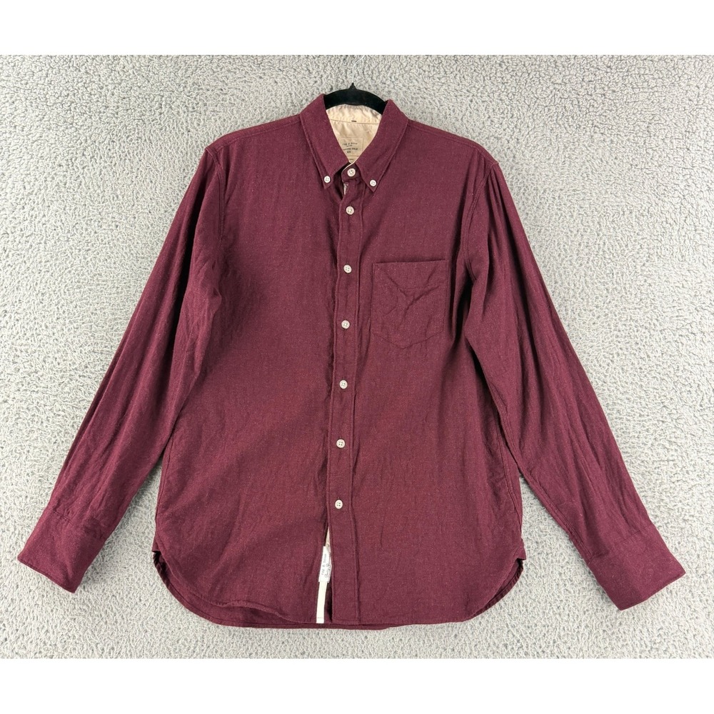 Rag & Bone Standard Issue Flannel Shirt Mens Medium Burgundy Button Down